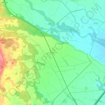 Mappa topografica Brianco, altitudine, rilievo