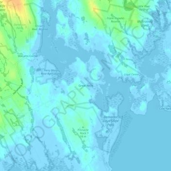 Mappa topografica Great Neck, altitudine, rilievo