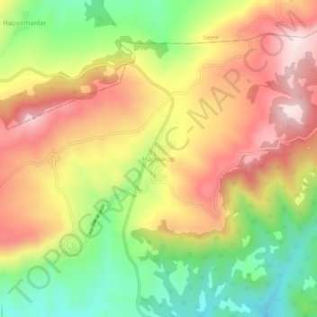 Mappa topografica Hacıyakup, altitudine, rilievo