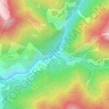 Mappa topografica Maison du Roy, altitudine, rilievo