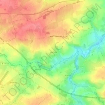 Mappa topografica La Vaubaillou, altitudine, rilievo