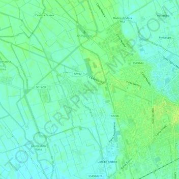 Mappa topografica Piccolini, altitudine, rilievo