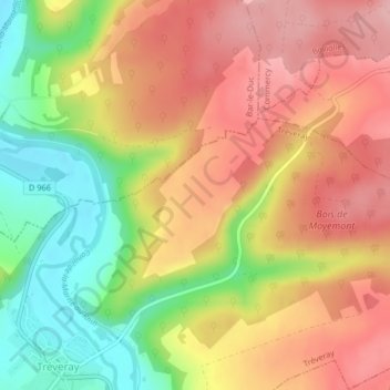 Mappa topografica Charmanson, altitudine, rilievo