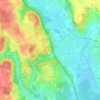 Mappa topografica Hochreit, altitudine, rilievo