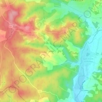 Mappa topografica Soulage, altitudine, rilievo