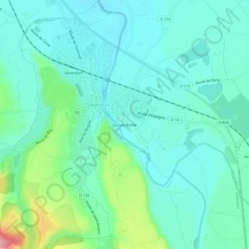 Mappa topografica Jeanne Petite, altitudine, rilievo