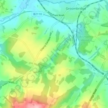 Mappa topografica Mott's Hill, altitudine, rilievo