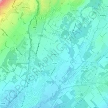 Mappa topografica Pregnin, altitudine, rilievo