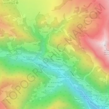 Mappa topografica Corte, altitudine, rilievo