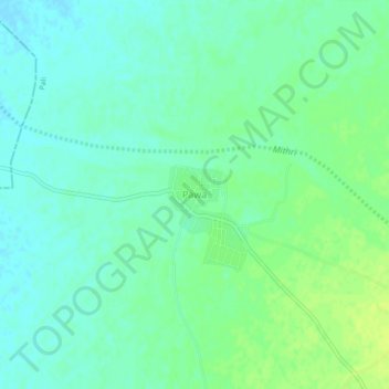 Mappa topografica Pawa, altitudine, rilievo