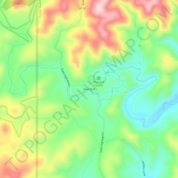 Mappa topografica Blue Bell, altitudine, rilievo