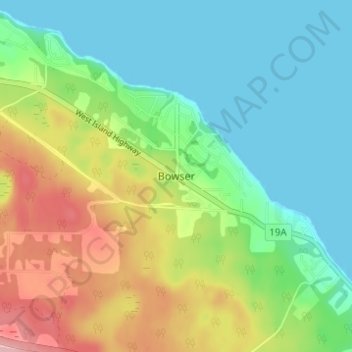 Mappa topografica Bowser, altitudine, rilievo