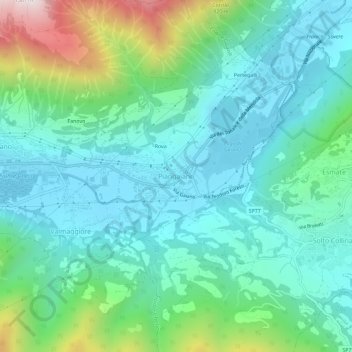 Mappa topografica Piangaiano, altitudine, rilievo