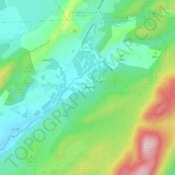 Mappa topografica La Vielle, altitudine, rilievo