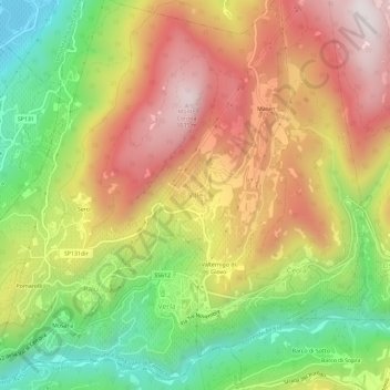 Mappa topografica Ville, altitudine, rilievo