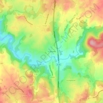 Mappa topografica Le Bariolet, altitudine, rilievo