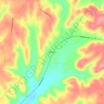 Mappa topografica Bremen, altitudine, rilievo