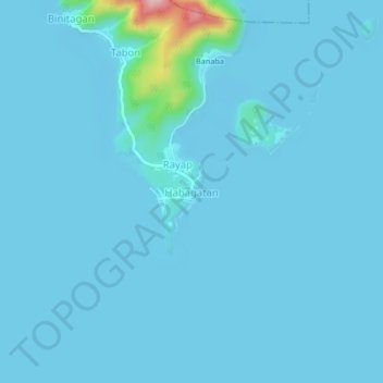 Mappa topografica Habagatan, altitudine, rilievo