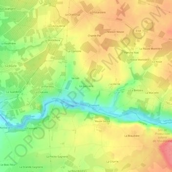 Mappa topografica La Garnière, altitudine, rilievo