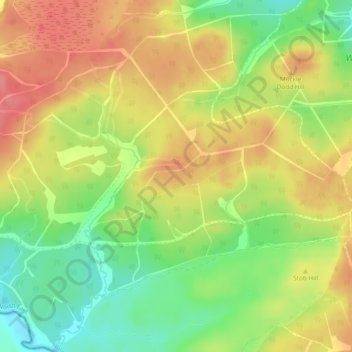 Mappa topografica Muckle Gowany Knowe, altitudine, rilievo
