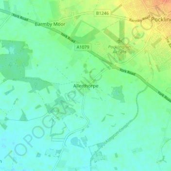 Mappa topografica Allerthorpe, altitudine, rilievo