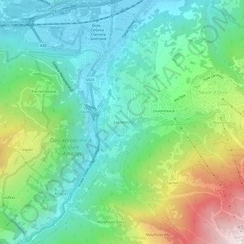 Mappa topografica San Marco, altitudine, rilievo