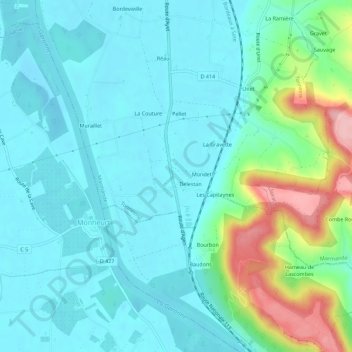 Mappa topografica Ayet, altitudine, rilievo