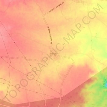 Mappa topografica Palda, altitudine, rilievo