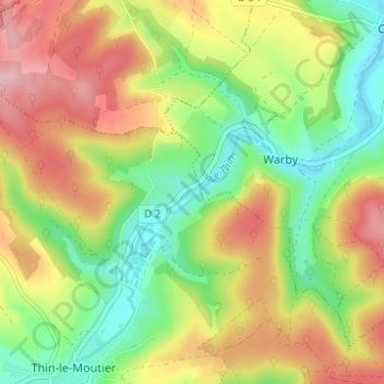 Mappa topografica Gironval, altitudine, rilievo