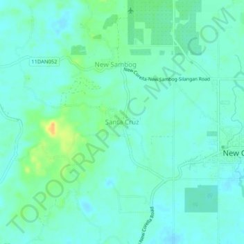 Mappa topografica Santa Cruz, altitudine, rilievo