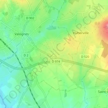 Mappa topografica La Victoire, altitudine, rilievo