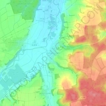 Mappa topografica Nattenhausen, altitudine, rilievo
