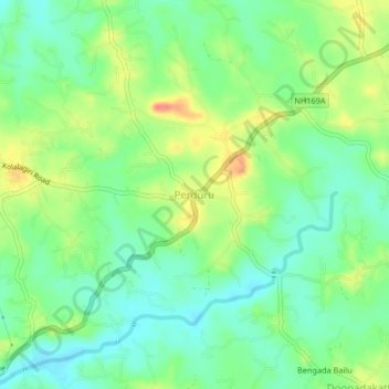 Mappa topografica Perdoor, altitudine, rilievo
