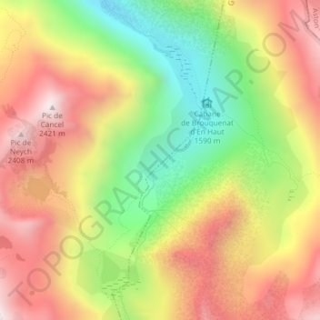 Mappa topografica Jasse des Planes, altitudine, rilievo
