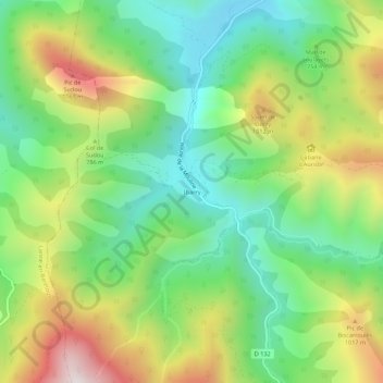 Mappa topografica Ibarry, altitudine, rilievo