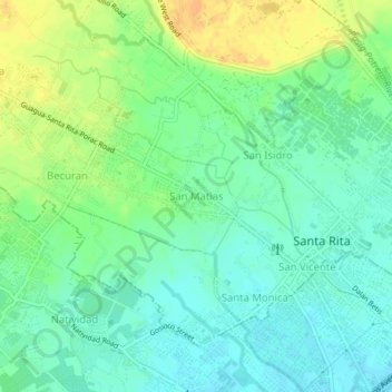 Mappa topografica San Matias, altitudine, rilievo