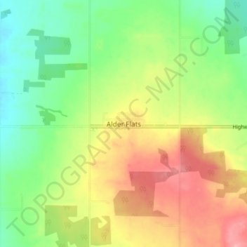Mappa topografica Alder Flats, altitudine, rilievo