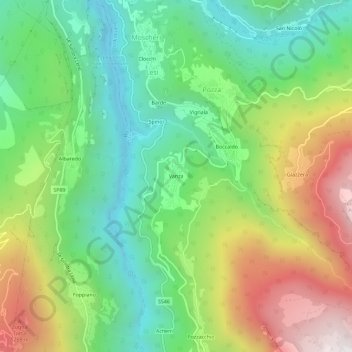 Mappa topografica Vanza, altitudine, rilievo
