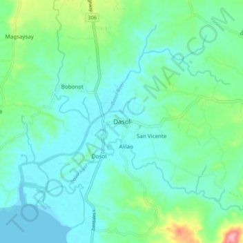 Mappa topografica Dasol, altitudine, rilievo