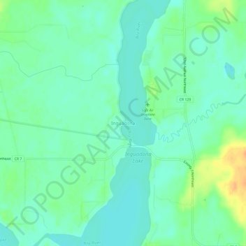 Mappa topografica Inguadona, altitudine, rilievo