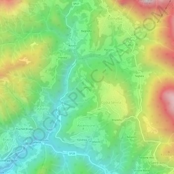 Mappa topografica Gazzo, altitudine, rilievo