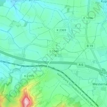 Mappa topografica Domäne Hohebuch, altitudine, rilievo