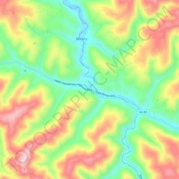 Mappa topografica Bee, altitudine, rilievo