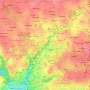Mappa topografica Le Ruffa, altitudine, rilievo
