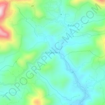 Mappa topografica Kallanchira, altitudine, rilievo