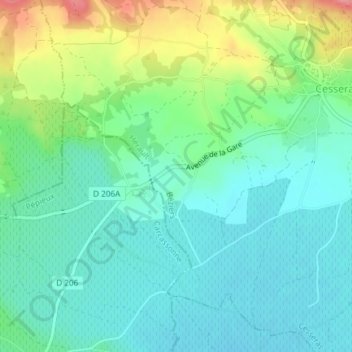 Mappa topografica La Cayla, altitudine, rilievo