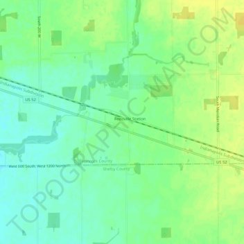 Mappa topografica Carrollton, altitudine, rilievo