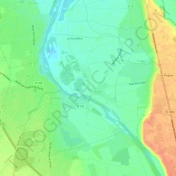 Mappa topografica La Roche, altitudine, rilievo