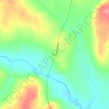 Mappa topografica Acadia, altitudine, rilievo