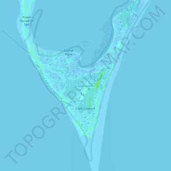 Mappa topografica Cape Lookout, altitudine, rilievo